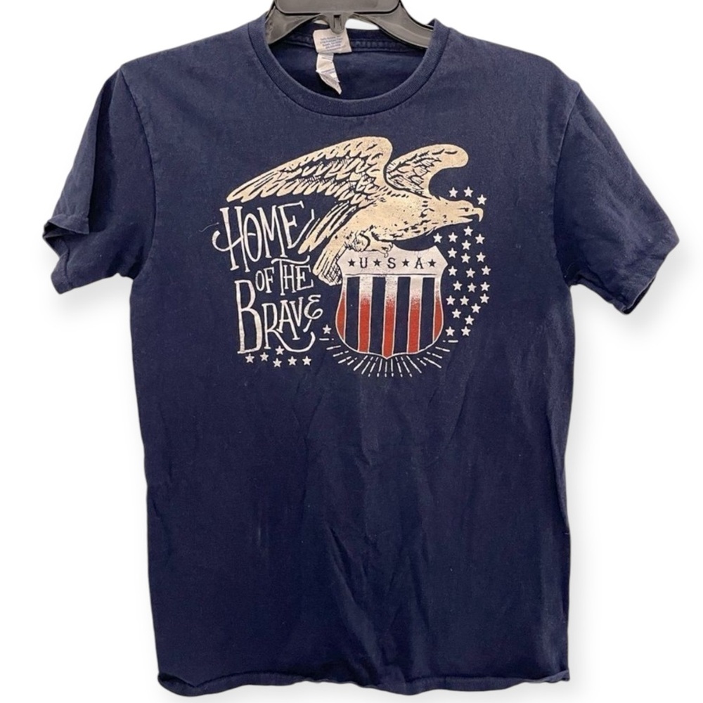 Delta Pro Weight Mens USA‎ Home of the Brave T-shirt Size S